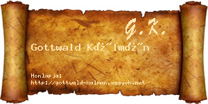 Gottwald Kálmán névjegykártya